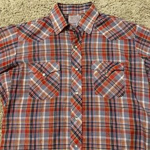 H BAR C RANCHWEAR Western Shirt PEARL SNAPS Gold Inlay - Sz 16 / 34 Watch Video!